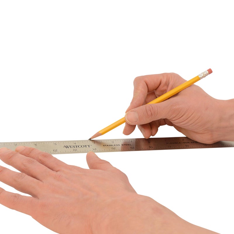 Westcott Stainless Steel Ruler, Zero-Center Scale with Non-Slip Cork Backing, Back-to-School, School Supplies, Classroom Supplies, 36-Inch - Image 3